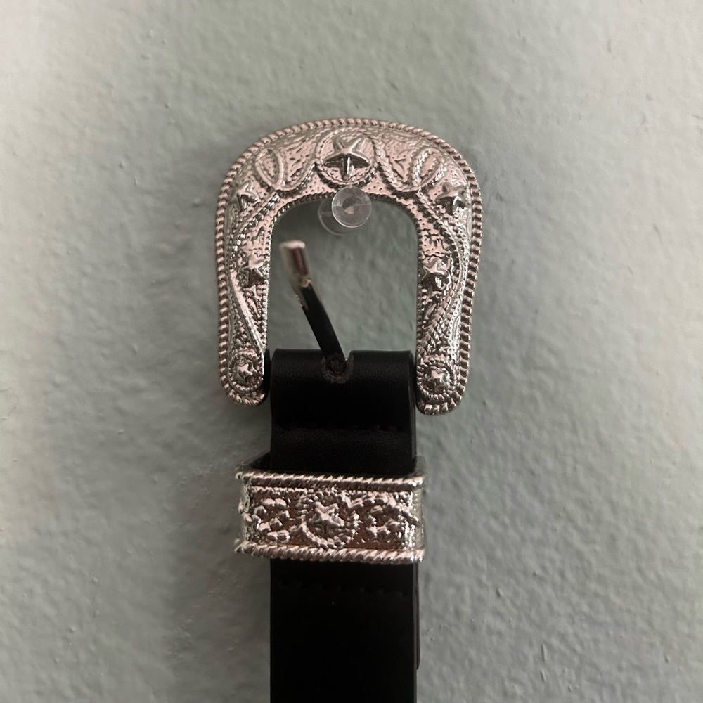 Black Belt with Silver Buckle